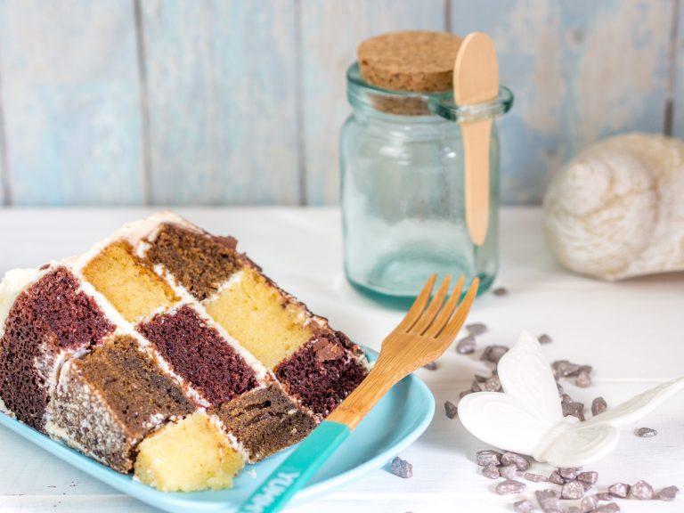 Anleitung und Rezept für Schachbrettkuchen mit Tiramisu-Geschmack