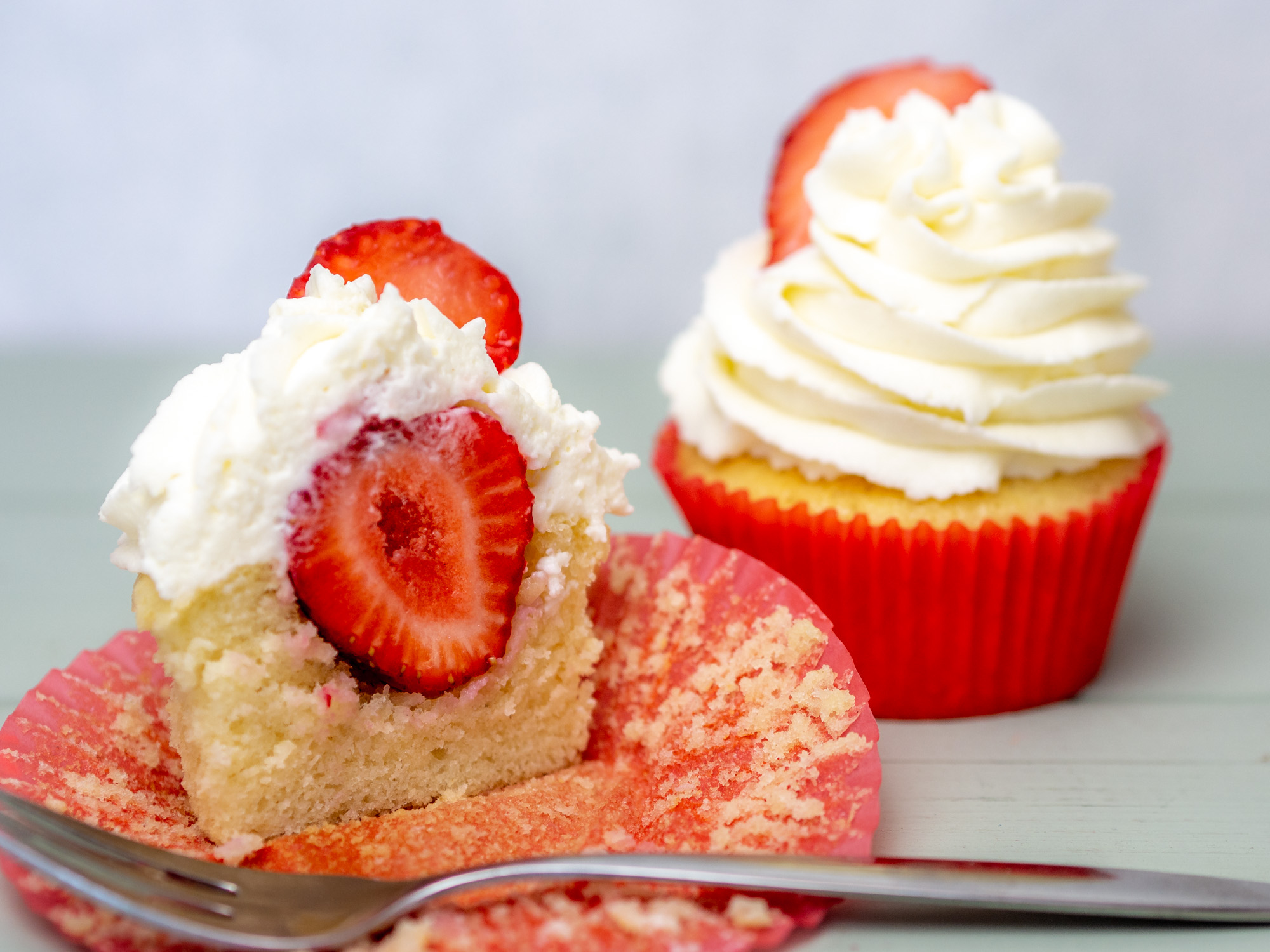 Erdbeer-Cupcakes mit Sahnefrosting - Ofenkieker