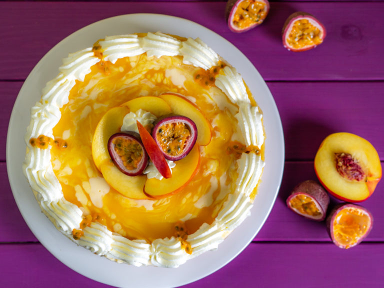 Pfirsich-Maracuja-Torte mit Maracuja-Creme - Ofenkieker